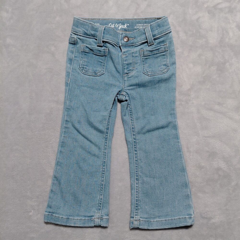 2T Cat & Jack Ultimate Stretch Flare Jeans Adjustable Waist Pull-On